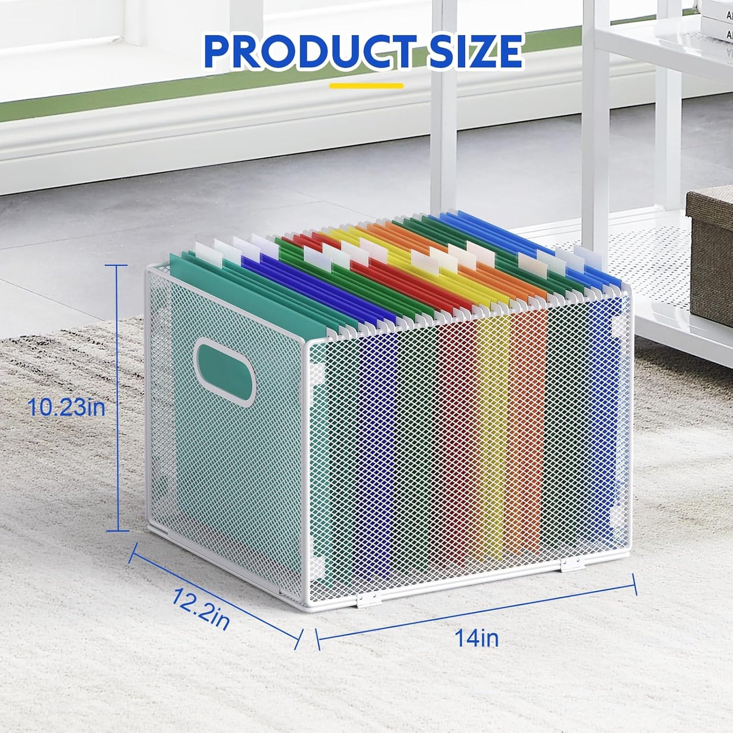 samstar 2 Pack Hanging File Organizer, Mesh File Folder Box Filing Box File Cabinet Organizer Storage Boxes, Letter Size