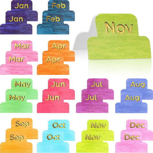Outus 24 Pieces Monthly Tabs for Planner Adhesive Monthly Planner Tabs Stickers Colorful Neutral Metallic Stickers Designer Accessories Decorative Adhesive Index for Office Study