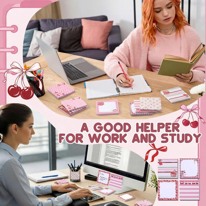 9 Pads Wildflower Sticky Notes 3x3 Inch Cute Self Stick Notepads Notes Adhesive Memo Pad Office Decor Gifts for Students School Teacher Meeting Office Supplies