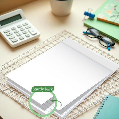 Legal Notepads 8.5 x 11, Perforated Wide Ruled Writing Pad, White Note Pads 8.5 x 11 In Notepads White Lined Paper 50 Sheets Per Writing Pad, Made in the USA ((1 Pack))