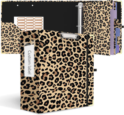 3 Ring Binder 3 Inch Ring, Three Ring Binders for Letter Size 11" x 8.5" with 6-Tab Dividers, 2 Pockets, Binder with Clip for School and Office Supplies-Wild Flowers