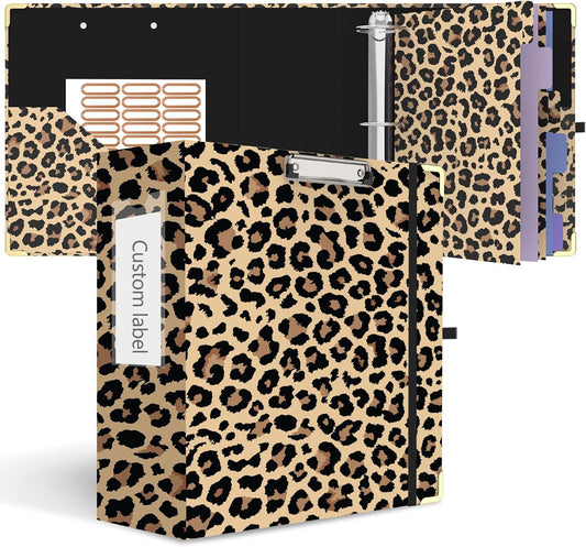 3 Ring Binder 3 Inch Ring, Three Ring Binders for Letter Size 11" x 8.5" with 6-Tab Dividers, 2 Pockets, Binder with Clip for School and Office Supplies-Wild Flowers