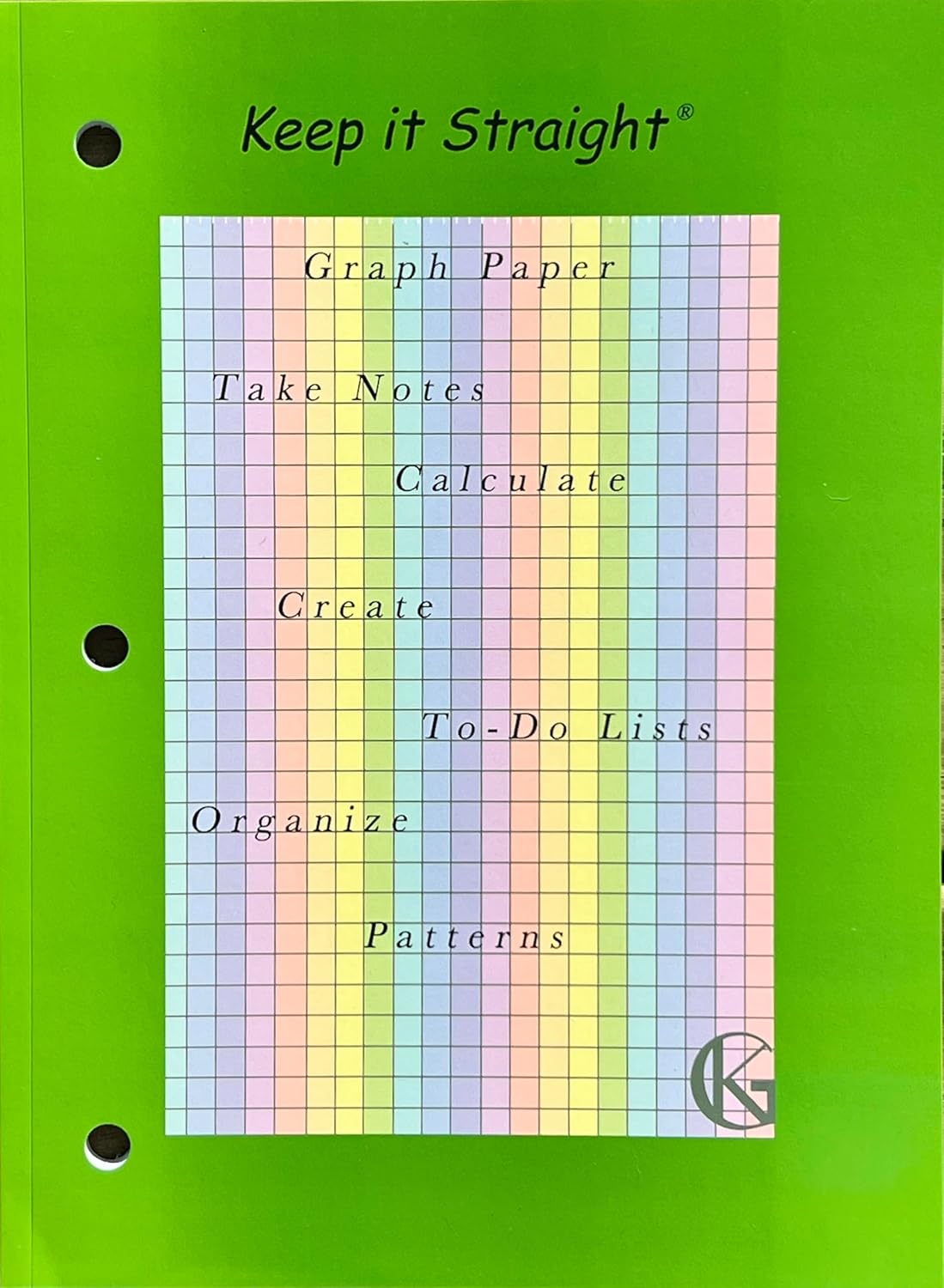 Keep it Straight Graph Paper 3 hole punch Colored graph paper Bullet Journal College paper office supplies College School Supplies Graphing graph notebook engineering notebook graph graph paper pad