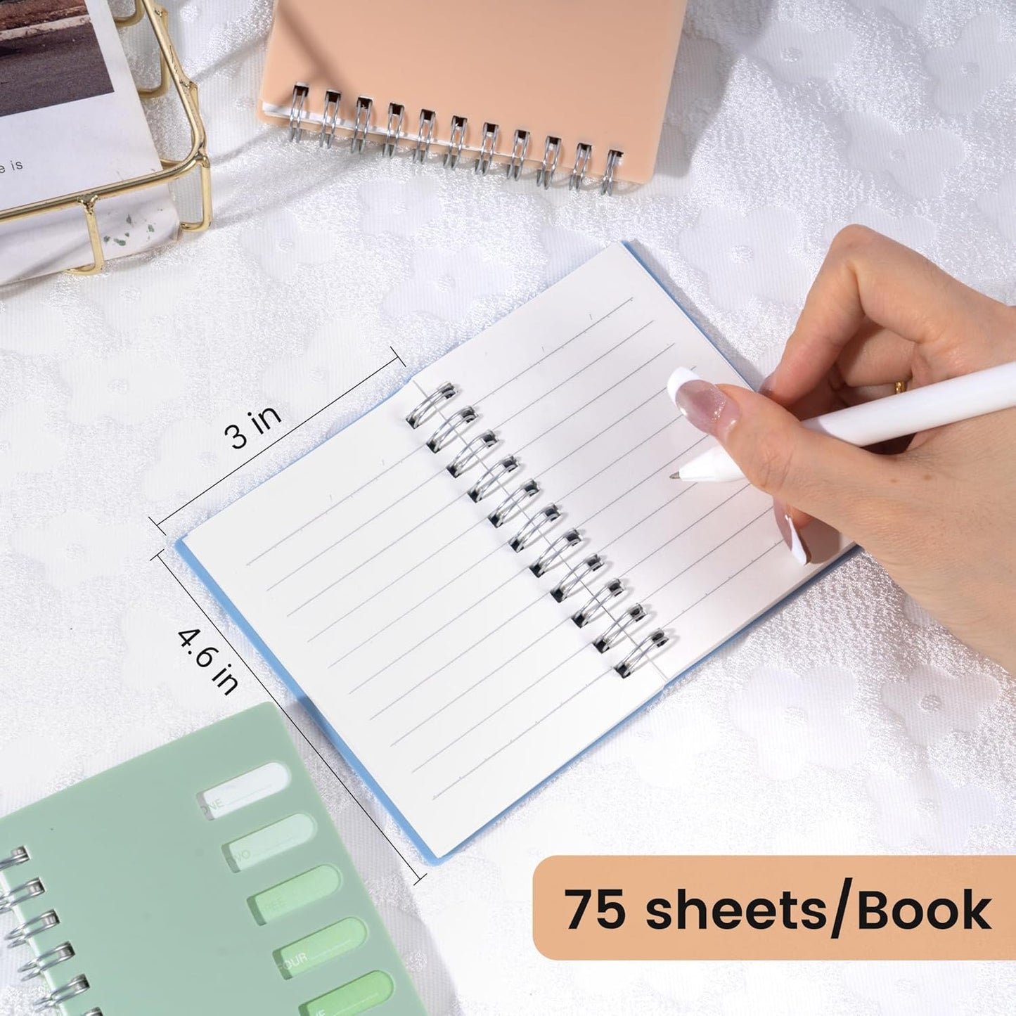 Yoment 4 Pack A5 Spiral Notebooks - 5.7x8.25 Hardcover Spiral Bound Notebook Journal, 160 Pages College Ruled, for Writing, Note Taking, Journaling, Study (Multicolor)