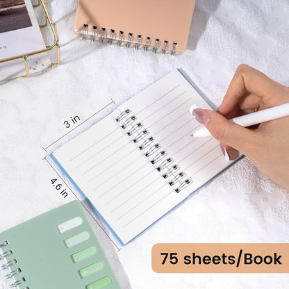 Yoment 4 Pack A5 Spiral Notebooks - 5.7x8.25 Hardcover Spiral Bound Notebook Journal, 160 Pages College Ruled, for Writing, Note Taking, Journaling, Study (Multicolor)