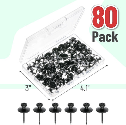 Mr. Pen- Double Headed Picture Hanging Nails, 50 Pack, Black, Push Pins for Wall