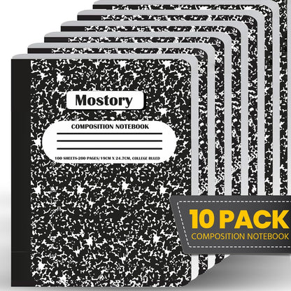 MOSTORY 50 Pack Bulk Composition Notebook - College Ruled 200 Pages (100 Sheets), Size 7.5" x 9.75", Bulk School Supplies, Office, Bulk Notebooks for School, Writing Journal Notebook with Lined Paper