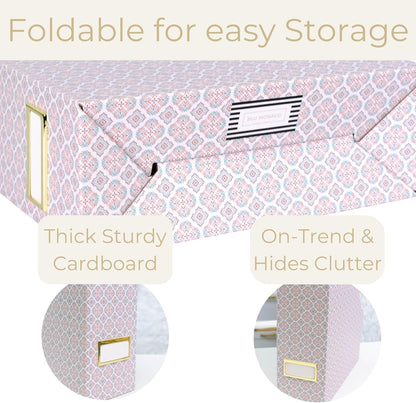 BLU MONACO | Cardboard Magazine File Holder Set of 4 | Vertical Magazine File Holder for Desk and Shelves | Standing File Holder for Classroom School Paper Storage