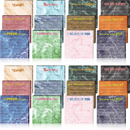 Yinder 48 Pcs Inspirational Sticky Notes Cute Motivational Sticky Notes Pad End of Year Employee Appreciation Gifts Bulk for Teacher Nurse Coworkers Office Supplies 3 x 3'' (Thank You,Dark Color)
