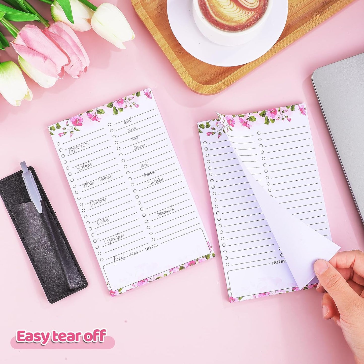 Thboxes 2 Pack Grocery List Magnet Pad for Fridge with Pen Holder, Total 120 Sheets Magnetic Note Pad for Fridge Full Back Magnet Shopping List, To Do List, Memo Notepads, 4.5x7.5(Funny Animal)