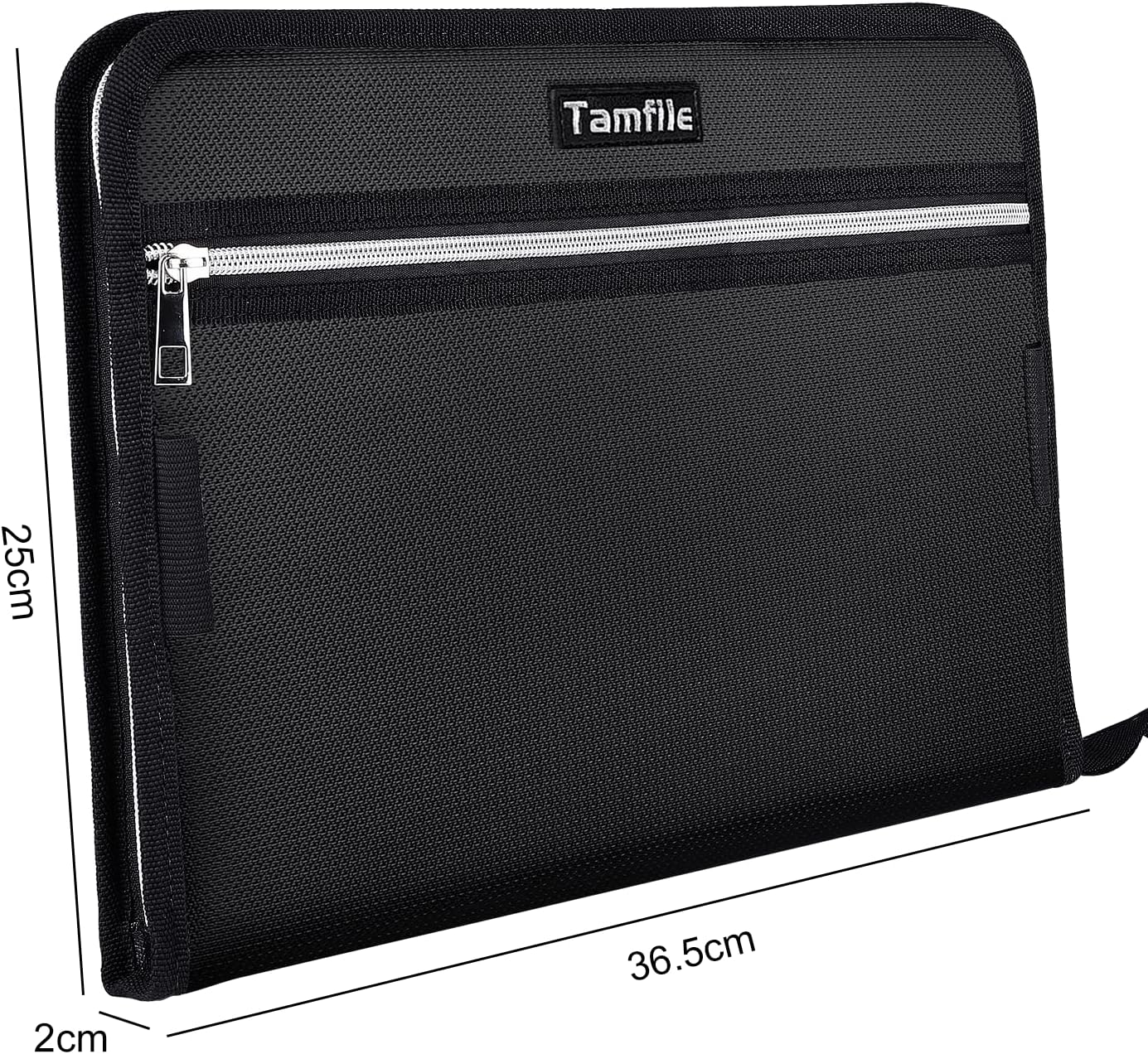 Tamfile Fireproof Accordion File Organizer with Handle, 13 Pocket Transparent Expanding File Folder with Zipper & Labels, File Folder with Multi-Pockets Paper Organizer Folder for Letter A4 Files