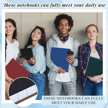 MotiMind 4 Pcs Legal Pads Landscape Notebooks Hole Punched Top Spiral Bound Notebooks 11 x 9.5 Inch College Ruled Drawing Notepad Tear Line for Removal 50 Sheet Office Steno Book(White)