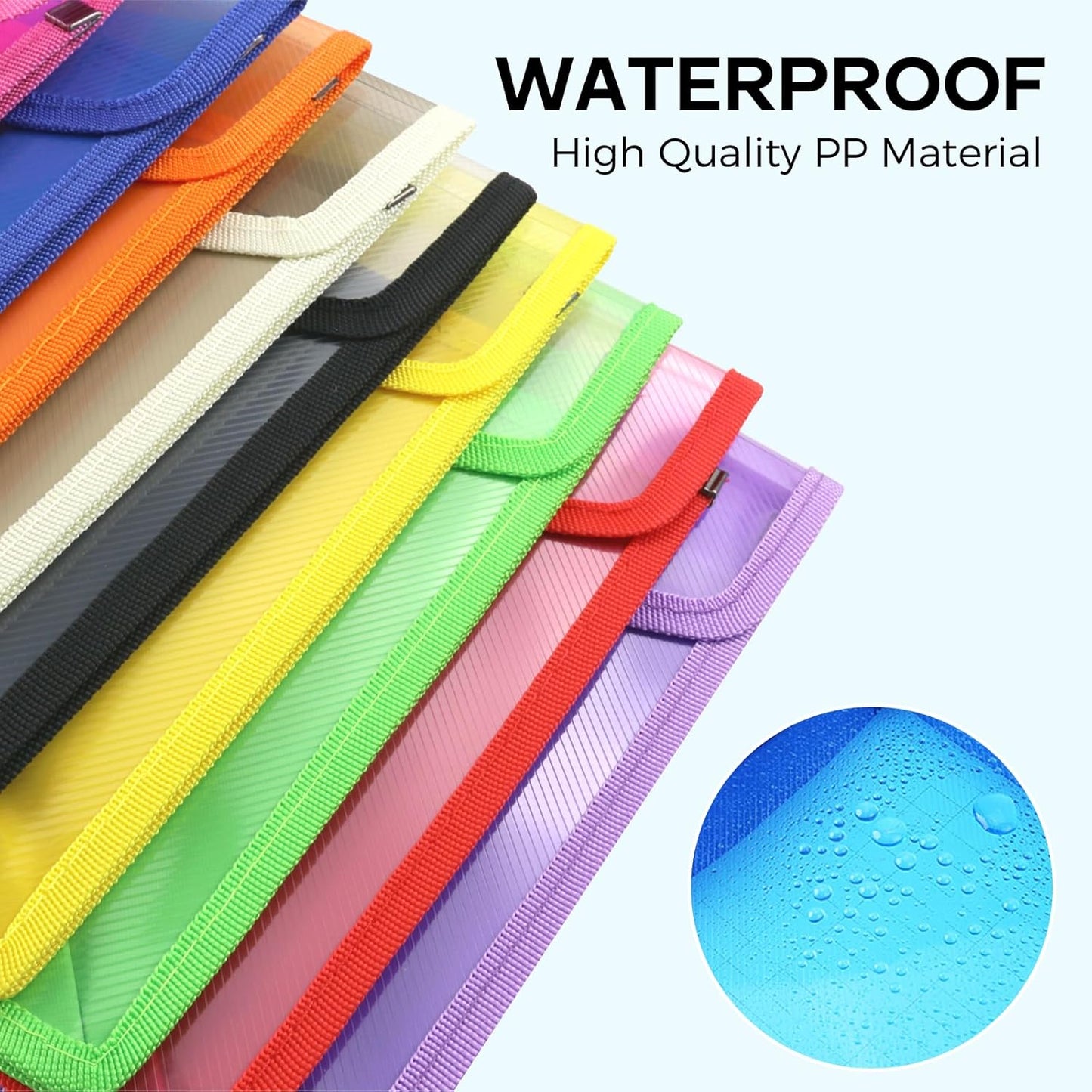 Plastic Expanding File Folder, Folders for Documents, Transparent Envelopes with Elastic Closure, File Folder Organizer Holder, Large Capacity, Fit Letter/A4 Size (2Pcs)