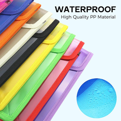 Plastic Expanding File Folder, Folders for Documents, Transparent Envelopes with Elastic Closure, File Folder Organizer Holder, Large Capacity, Fit Letter/A4 Size (2Pcs)