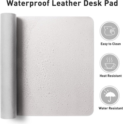 Aothia Leather Desk Pad Protector, Mouse Pad, Office Desk Mat, Non-Slip PU Leather Desk Blotter, Laptop Desk Pad, Waterproof Desk Writing Pad for Office and Home (Black,36" x 17") - Colors B