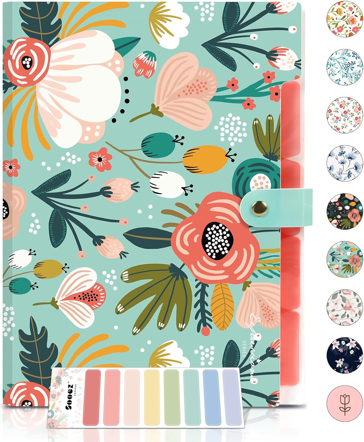 Sooez File Folders Organizer, Folders with 5 Pockets, Folders for Documents w/Sticker, Accordion File Organizer, Paper Receipt Bill Filing Organizer, School College Office Travel Essentials Supplies