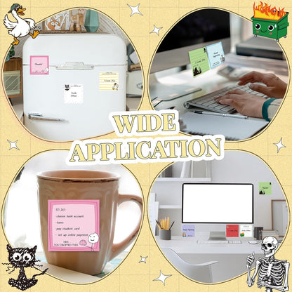 9 Pads Wildflower Sticky Notes 3x3 Inch Cute Self Stick Notepads Notes Adhesive Memo Pad Office Decor Gifts for Students School Teacher Meeting Office Supplies
