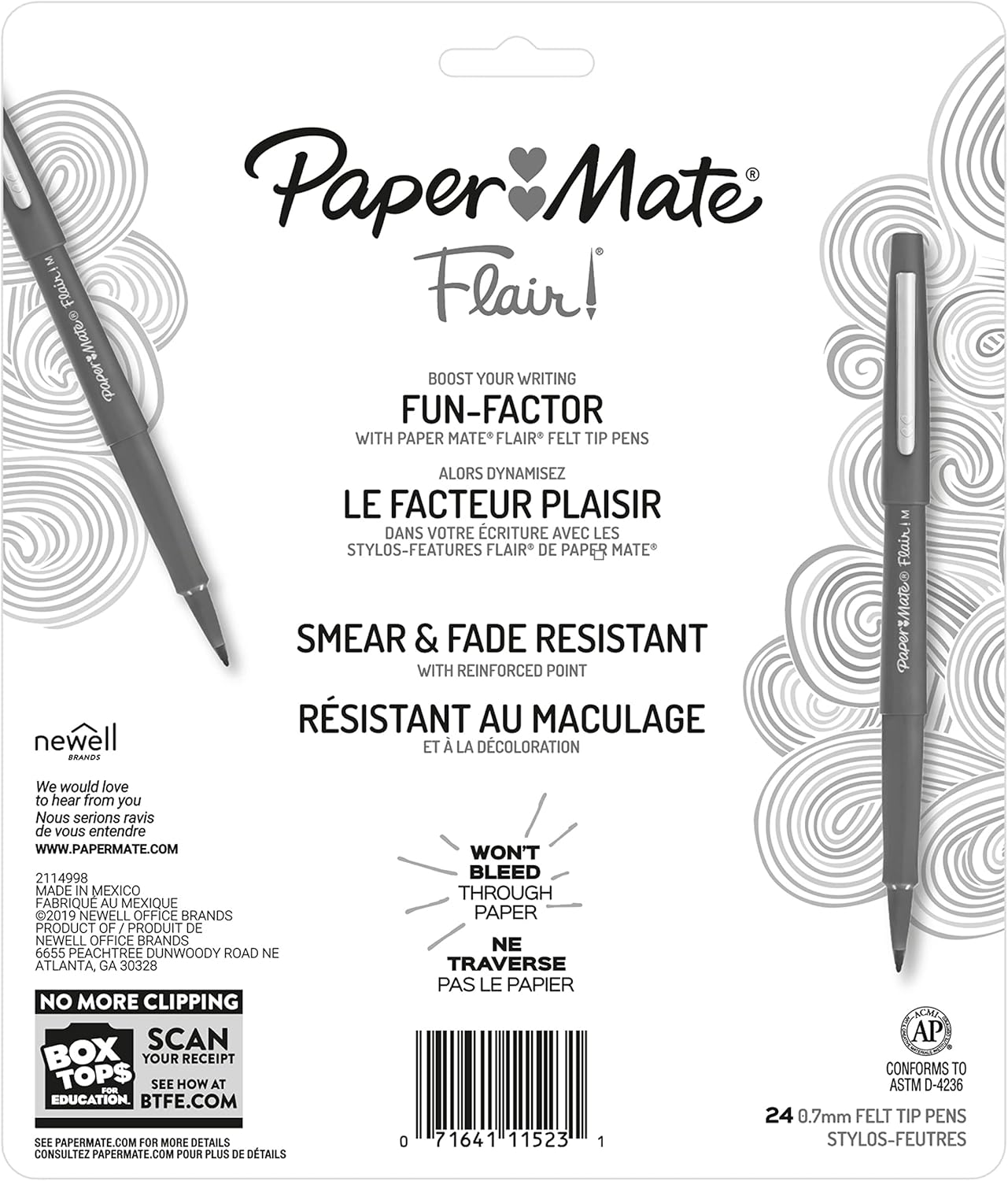 Paper Mate Flair Felt Tip Pens, Medium Point (0.7mm), 12 Count - For Arts & Crafts, Note-Taking, Journaling, School Supplies for Teachers & Students