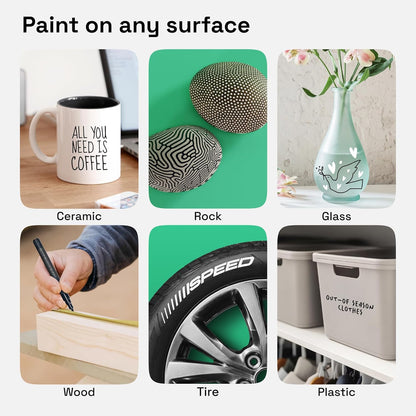 ARTISTRO 2 White Permanent Marker - Waterproof Markers for Tire, Fabric, Rocks, Glass, Ceramic, Wood, Paper - Oil Based Paint Pens - Extra-Fine Tip 0.7mm