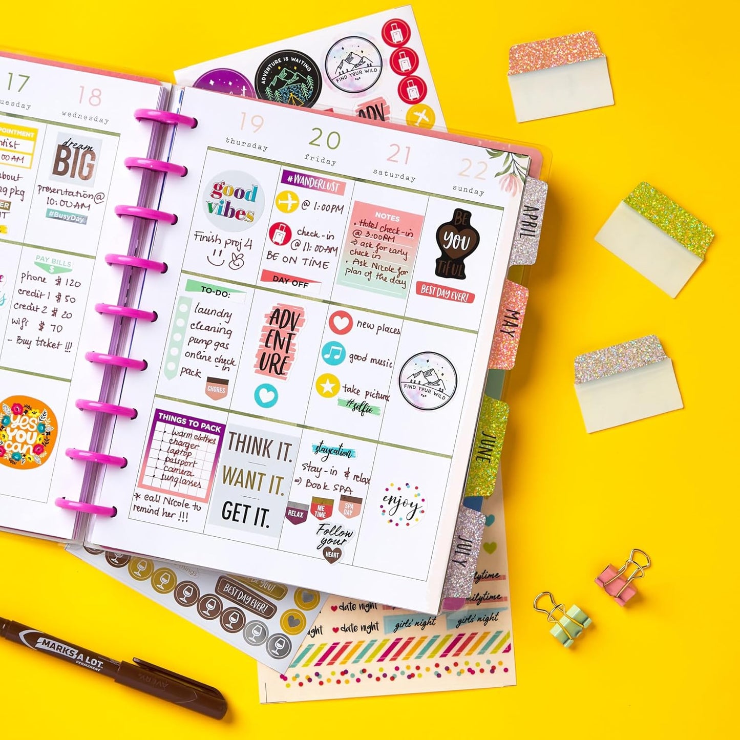 Avery Multiuse Ultra Tabs, 2" x 1.5", 2-Side Writable, Assorted Pastel Dots, 24 Repositionable Tabs (74773)