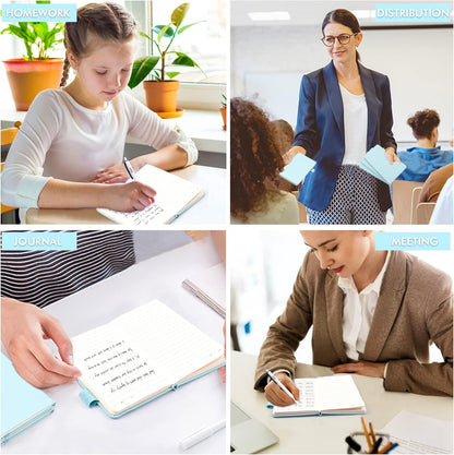 feela 3 Pack Pocket Notebook Journals with 3 Black Pens, A6 Mini Cute Small Journal Notebook Bulk Hardcover College Ruled Notepad with Pen Holder for Office School Supplies, 3.5”x 5.5”, Gray