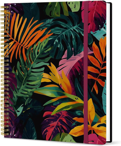 Taja Large Spiral Lined Journal for Women, 8.5" x 11" Notebooks for Work Collge Ruled, A4 Aesthetic Cute Journaling Notebooks for Writing, Plastic Cover, Celestial
