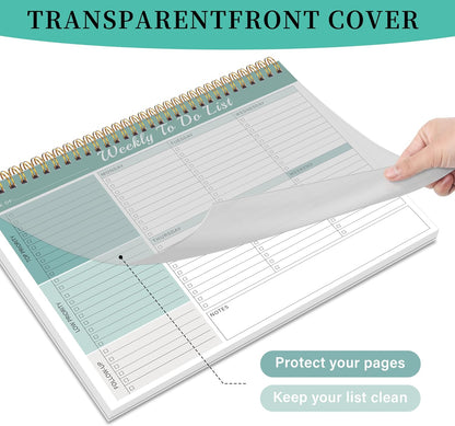 Kamoy Weekly To Do List Notepad with 52 Undated Sheets（8.5"×11"）- Undated Weekly Desk Planner Organizer for Work Home School Office Supplies