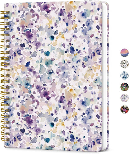 ZOTIA Lined Spiral Journal for Women, A5 Pretty Hardcover Notebook for Work, School & Office Writing, Aesthetic Writing Journal College Ruled, 140 Pages, 5.8" x 8.3", Twilight Bloom