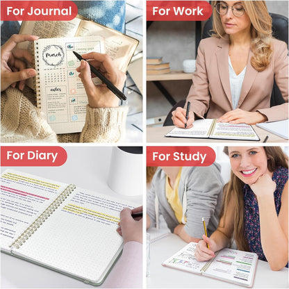 Taja Lined Spiral Journal Notebook for Women & Men, 140 Pages, College Ruled Hardcover Notebook for Work & Note Taking, Journals for Writing, A5(5.7" x 7.9") - Green