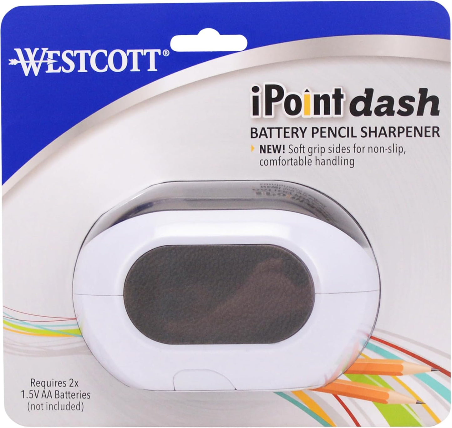 Westcott iPoint Dash Battery Pencil Sharpener, White