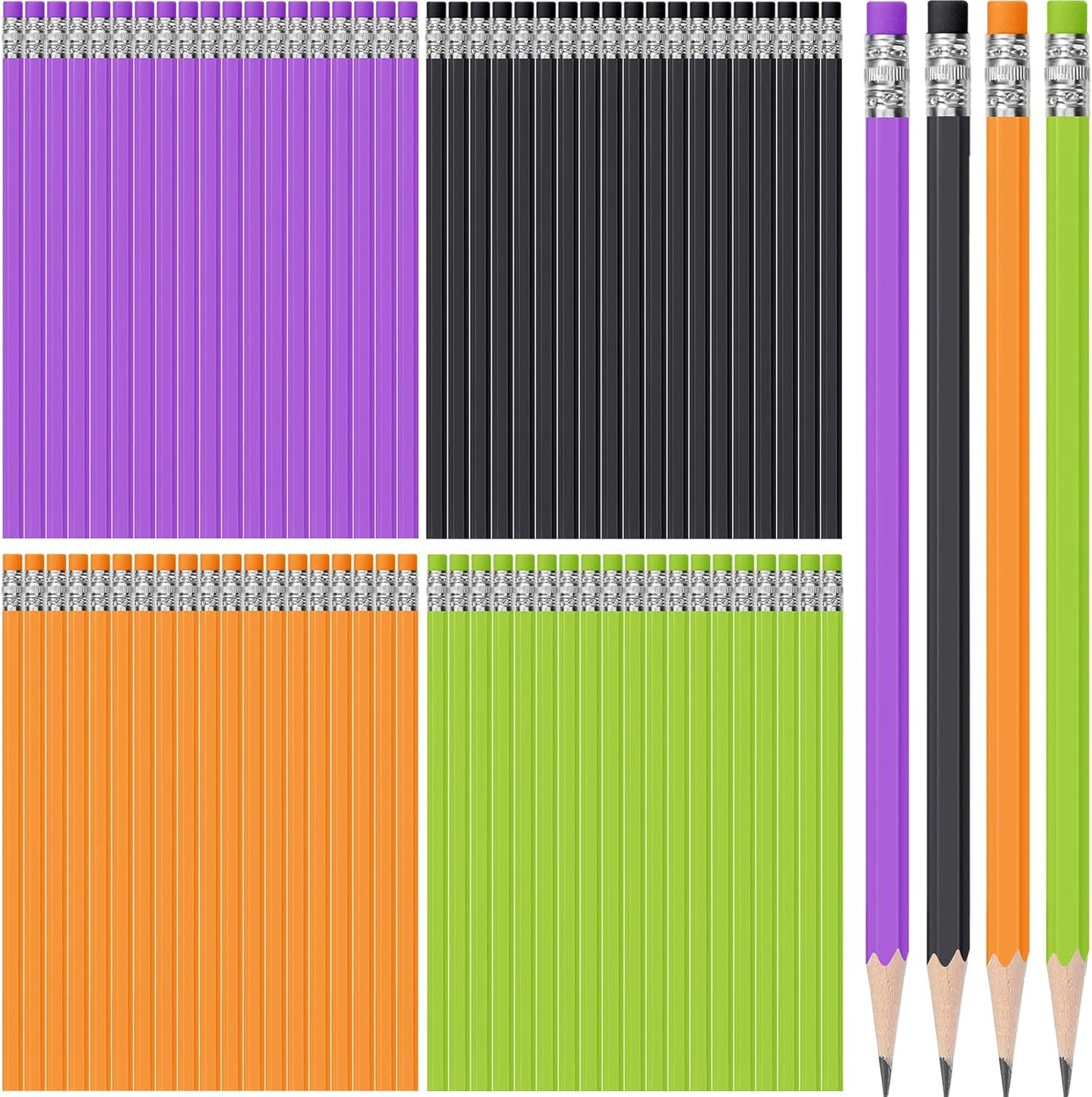 TecUnite 120 Pcs #2 HB Pencils with Eraser No 2 Unsharpened Wooden Hexagonal Pencils for Adults Gifts for School Exam art Learning Office Sketching(Rainbow Colors)