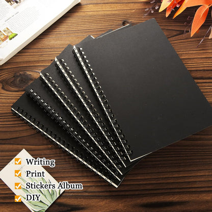 MIVIDE 24 Pack A5 Bulk Spiral Notebooks with Kraft Cover, 8.3 x 5.8 Inch 120 Pages Hardcover Spiral Lined Notebook Journal, Lined Travel Bulk Writing Notebook for School Office Supplies(Black, Kraft)