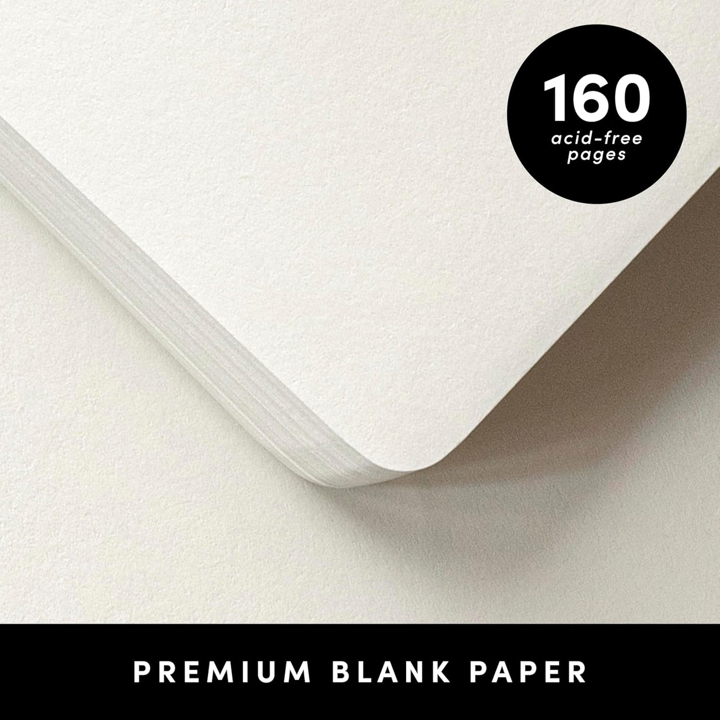 PAPERAGE Lined Journal Notebook, (Black), 160 Pages, Medium 5.6 in x 8 in - 100 GSM Thick Paper – Hardcover Journaling Notebook for Work, School & Note Taking