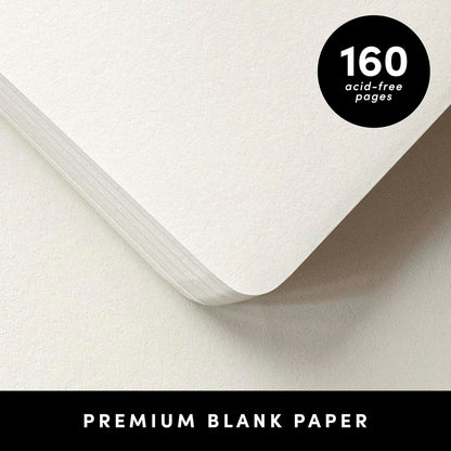 PAPERAGE Lined Journal Notebook, (Black), 160 Pages, Medium 5.6 in x 8 in - 100 GSM Thick Paper – Hardcover Journaling Notebook for Work, School & Note Taking