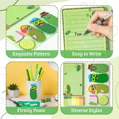 B1ykin Cute Sticky Notes Set - Stay Alive Skeleton Shaped Self-Stick Notes Pad, 550 Sheets Writing Memo Pages Sticky Notepad for Teacher Appreciation Gifts, School Office Supplies (Funny Skeleton) - Colors B