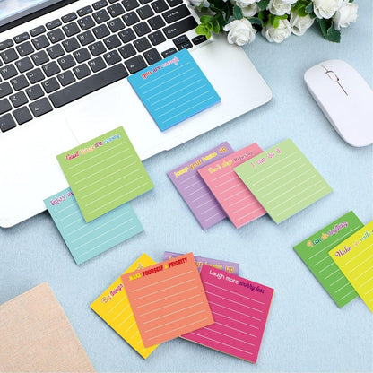 Yinder 48 Pcs Inspirational Sticky Notes Cute Motivational Sticky Notes Pad End of Year Employee Appreciation Gifts Bulk for Teacher Nurse Coworkers Office Supplies 3 x 3'' (Thank You,Dark Color)