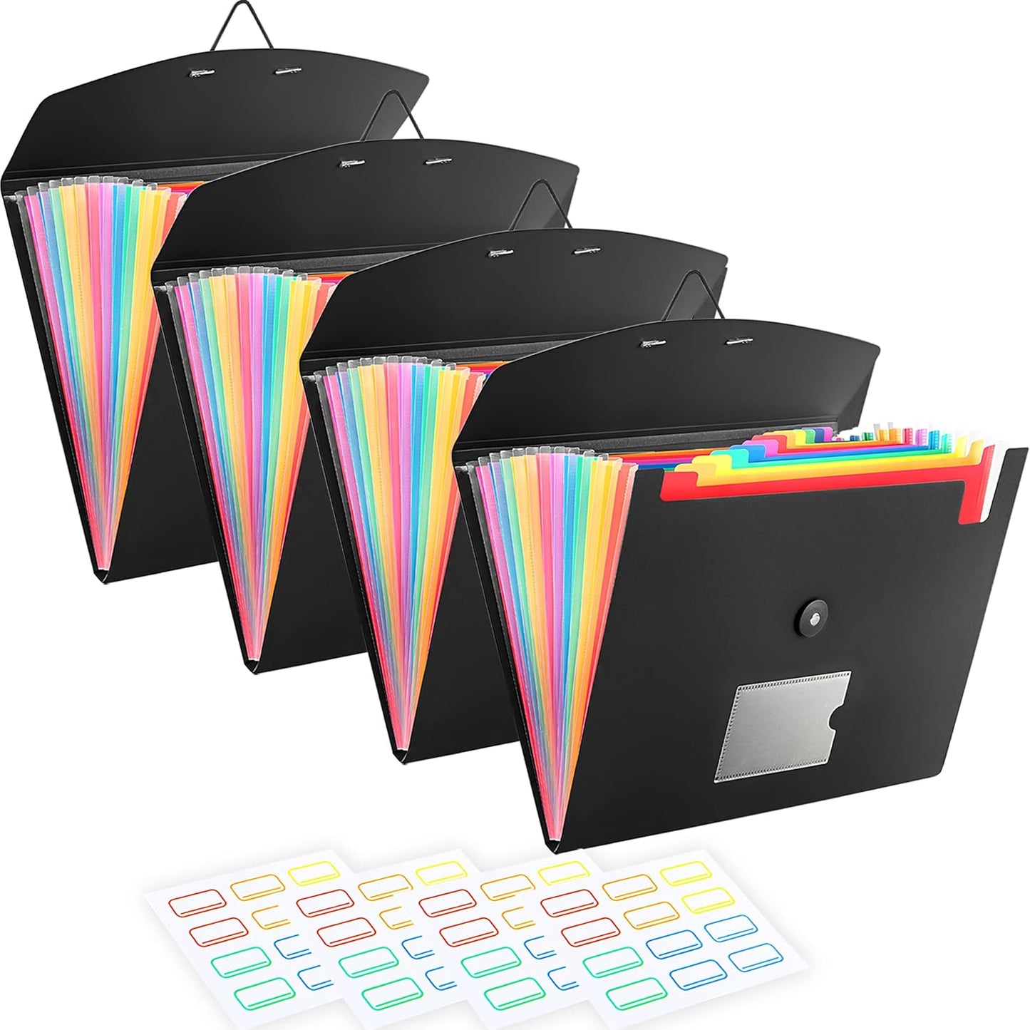 5-Pack 13-Pocket Expanding File Folder, Accordion File Organizer with Labels, Fits Letter Size & A4 Paper, for Home Office School College Supplies