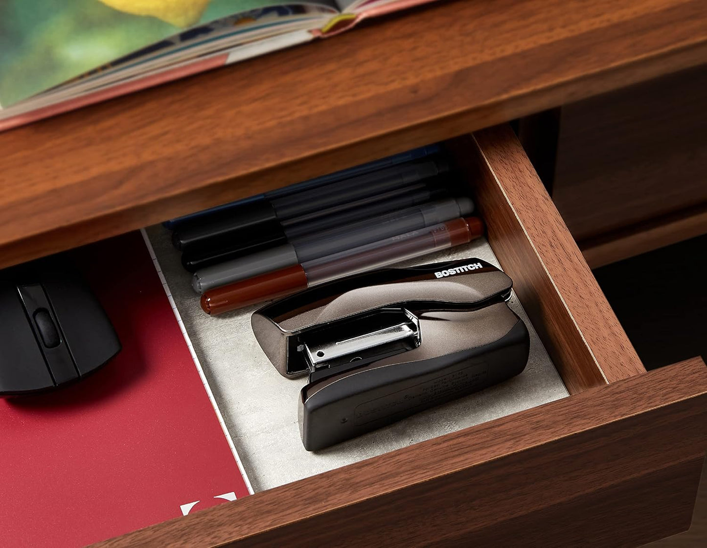 Bostitch Office Heavy Duty Stapler, 40 Sheet Capacity, No Jam, Half Strip, Fits into the Palm of Your Hand, For Classroom, Office or Desk, Black