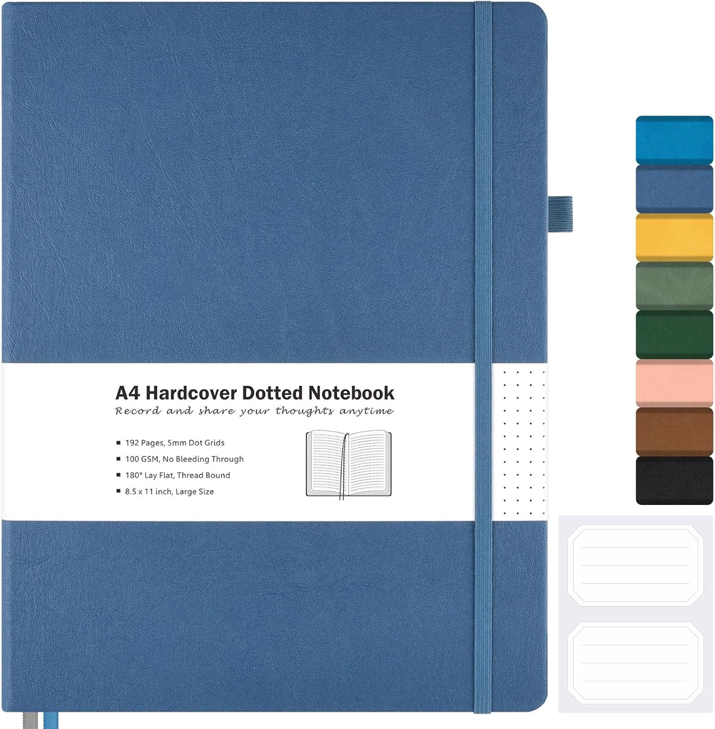 Graph Paper Notebook, Hardcover Notebook 8.5 x 11, Grid Notebook Journal for Women, Men, Large Leather Journals for Writing, Thick Paper, A4 Notebooks for Work, School Supplies, Engineering Brown