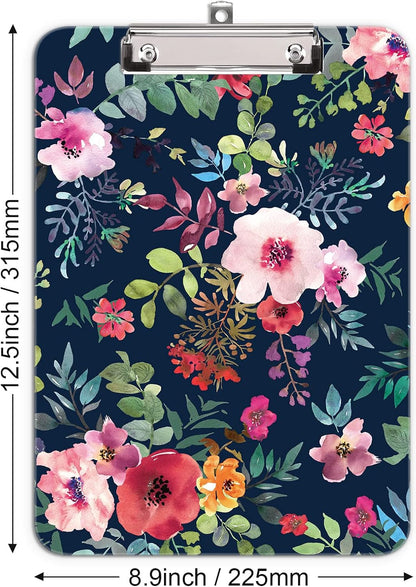 Hongri Plastic Cute Clipboard, Letter Size for Students, Teacher, Woman and Kids, Low Profile Clip, Decorative Pattern, Size 9 x 12.5 in, Dream Marble
