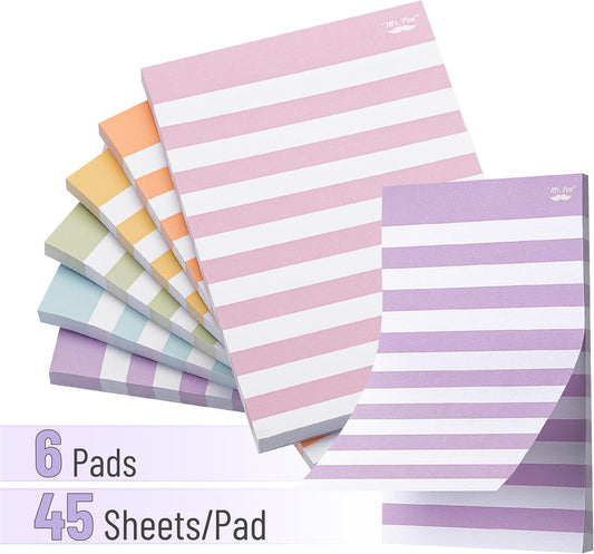 Mr. Pen- Lined Sticky Notes, 4" x 6", 6 Pads, 45 Sheets/Pad, Sticky Notes with Lines, Lined Memo Pads, Self-Stick Note Pad for Office, School, Home, Study & Organization