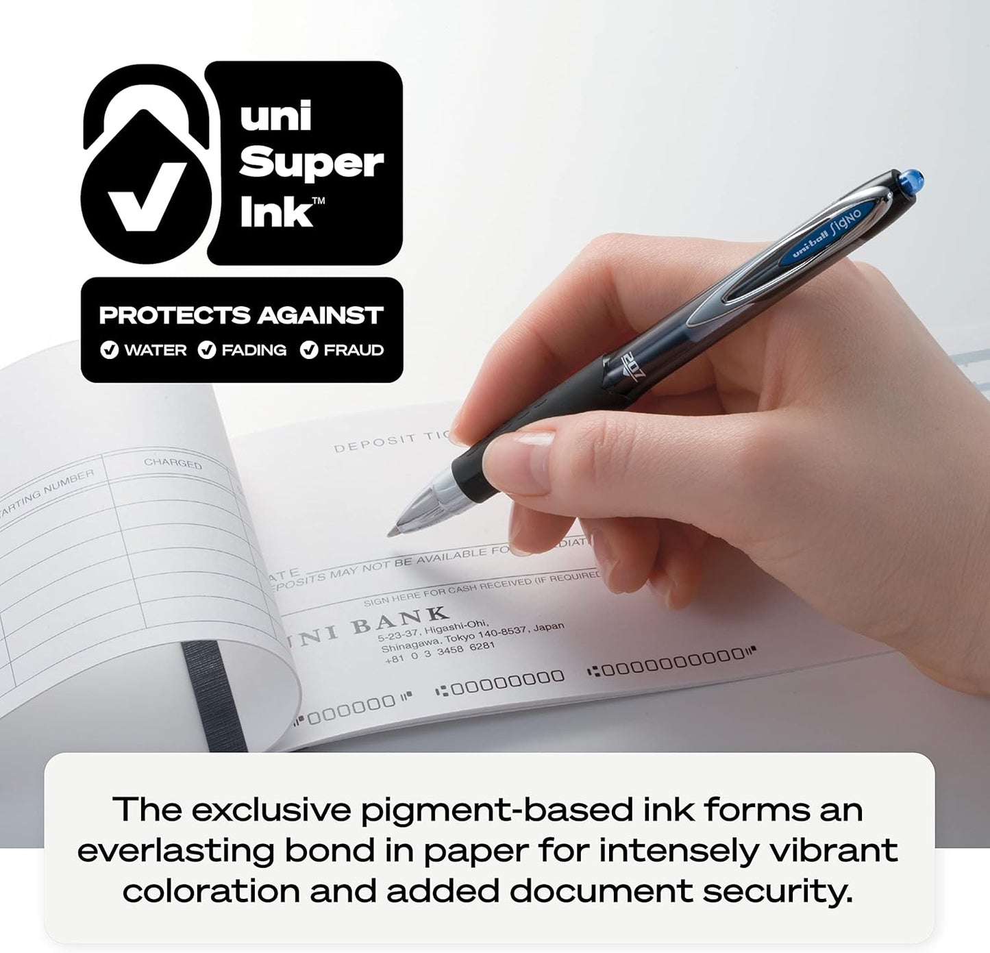 uniball 207 Plus+ Retractable Gel Pens, Medium Point (0.7mm), Black, 4 Pack