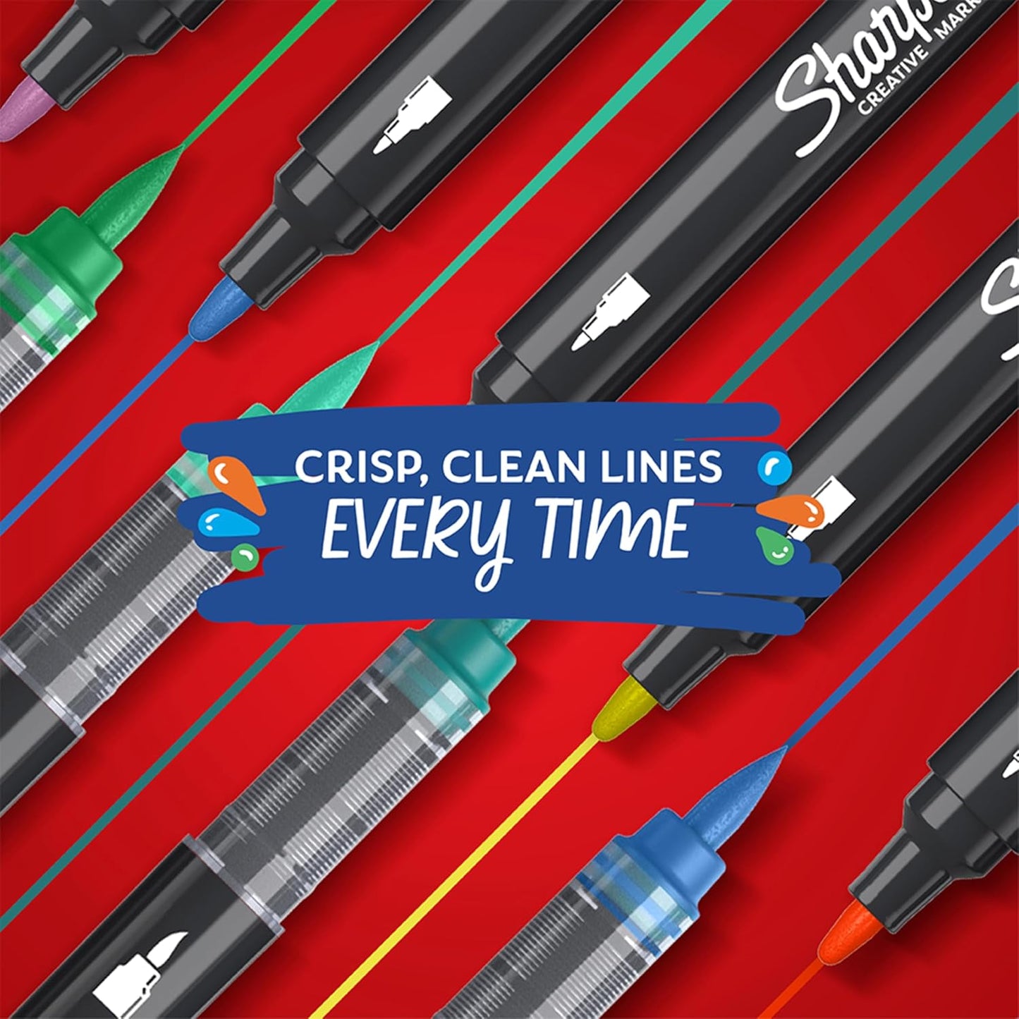 Sharpie Creative Markers Variety Pack, Water-Based Acrylic Paint Markers, Fine Tip, Assorted, 24 Count