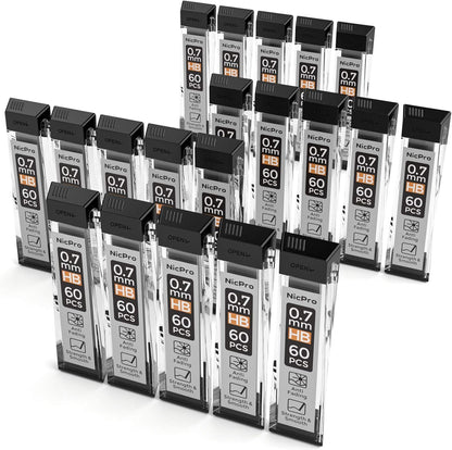 Nicpro 600 PCS Lead Refills 0.5mm HB #2 Break Resistant Mechanical Pencil Refills 0.5 mm, 60 Pack Per Tube, 10 Tubes