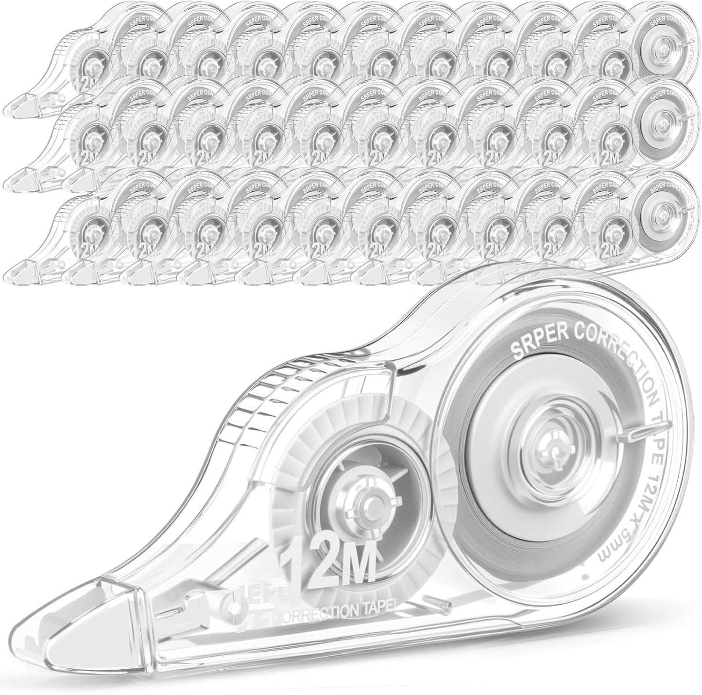 AmazingSpark 100 Pcs White Correction Tape Bulk, 39.4 Ft, Tear-resistant Easy to Use Applicator for Instant Corrections for School Office Note Taking Journal (Tape Width 0.2 in, Clear)