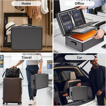 DocSafe 5200°F Document Organizer with Lock, Upgraded Heat Insulated Fireproof＆Water-Resistant Box 8 Layers File Organizer, Portable Home Travel Safe Storage for Important Documents and More