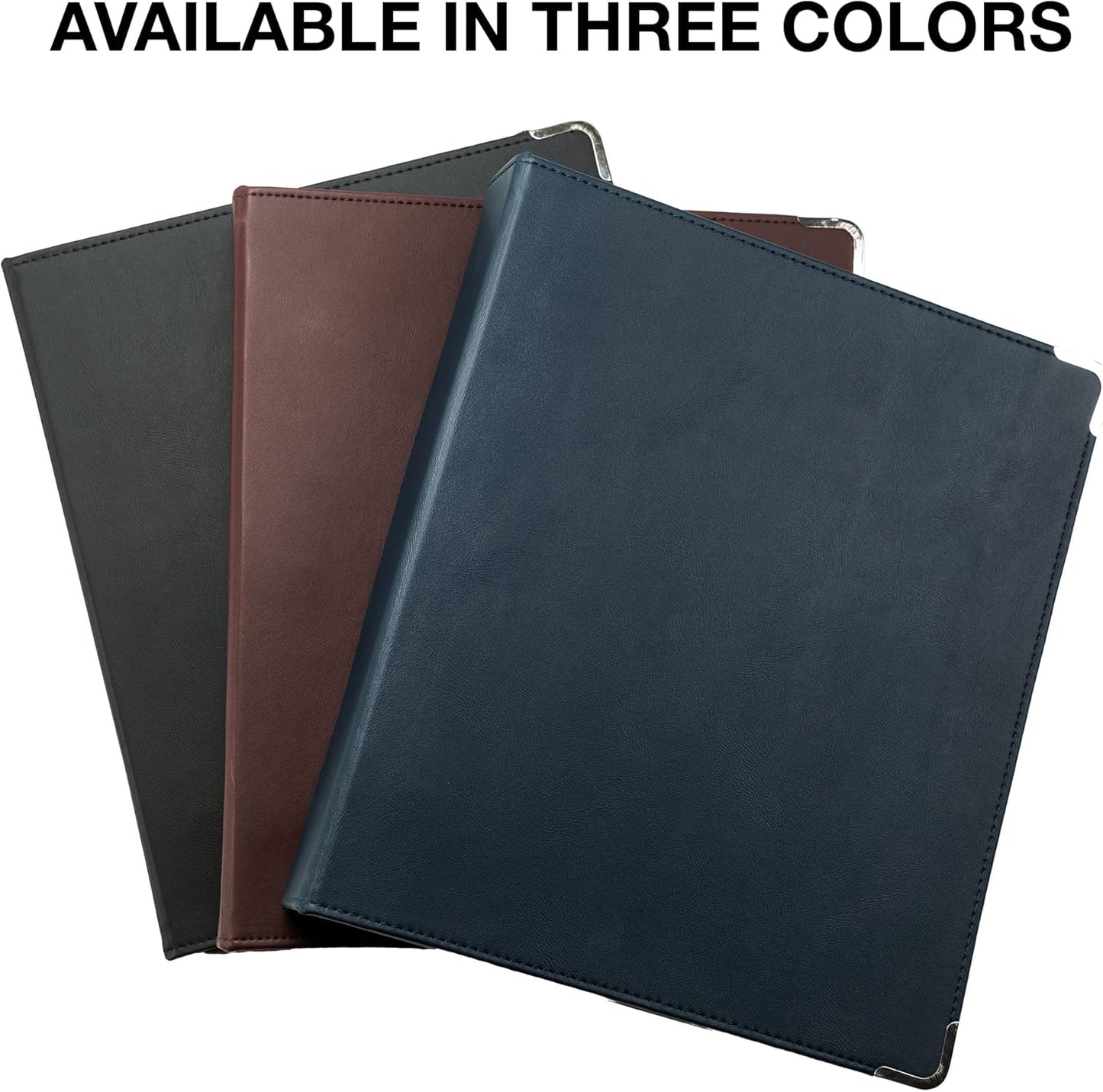 Samsill Classic Collection Leather 3 Ring Binder, Executive Presentation Portfolio, 0.5 Inch (Holds 100 Sheets), Brass Round Ring, Burgundy