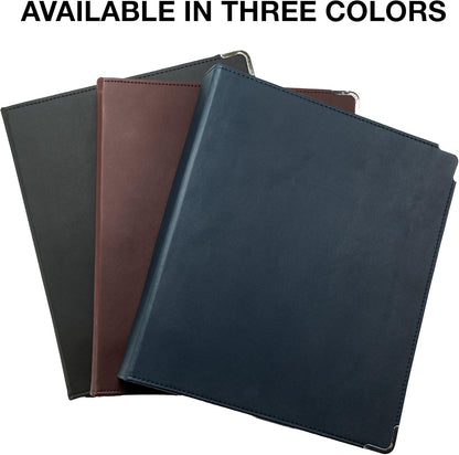 Samsill Classic Collection Leather 3 Ring Binder, Executive Presentation Portfolio, 0.5 Inch (Holds 100 Sheets), Brass Round Ring, Burgundy