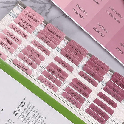 Thinkor- Repositionable Bible Tabs, 66 Pink Theme Laminated Tabs for Women, Thinkor for Study Bible
