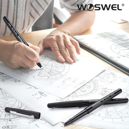 WOSWEL Black Felt Tip Pens, 32 Black Pens, 0.7mm Medium Point Felt Tip Markers Pens for Journaling, Note Taking, Planner, Writing,Drawing.Perfect for Art Office and School Supplies